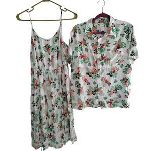 Disney Mickey Mouse Minnie Mouse Hawaiian Matching His Hers Dress L Shirt XL